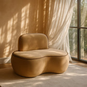 Swerve Velvet Upholstered Chair in Beige - 44021Beige-C
