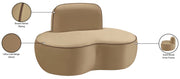 Swerve Velvet Upholstered Chair in Beige - 44021Beige-C