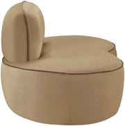 Swerve Velvet Upholstered Chair in Beige - 44021Beige-C