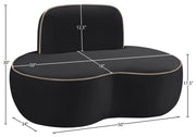 Swerve Velvet Upholstered Chair in Black - 44021Black-C