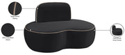 Swerve Velvet Upholstered Chair in Black - 44021Black-C