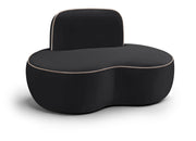 Swerve Velvet Upholstered Chair in Black - 44021Black-C