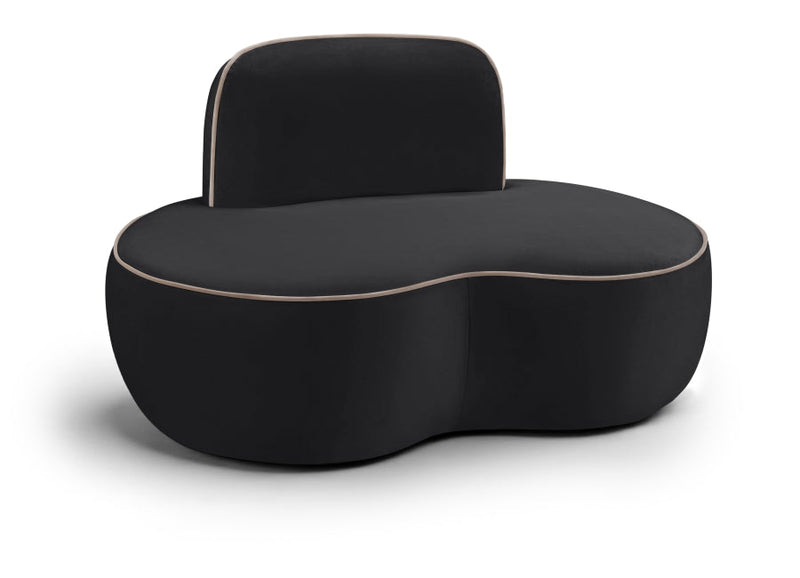 Swerve Velvet Upholstered Chair in Black - 44021Black-C