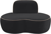 Swerve Velvet Upholstered Chair in Black - 44021Black-C