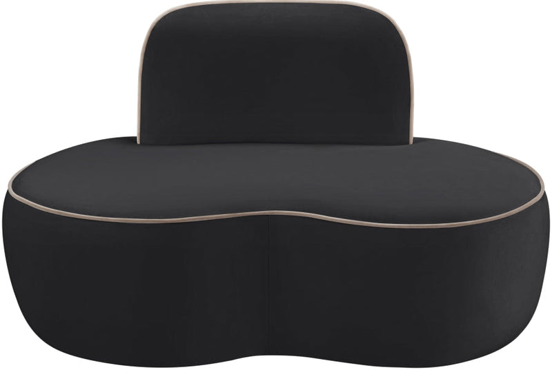 Swerve Velvet Upholstered Chair in Black - 44021Black-C