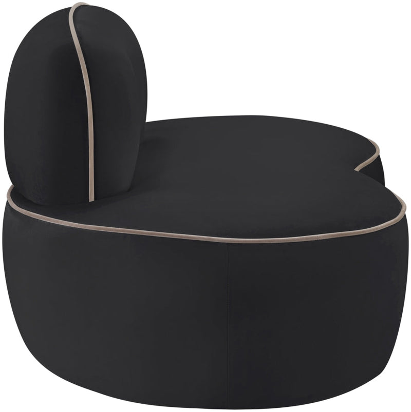 Swerve Velvet Upholstered Chair in Black - 44021Black-C