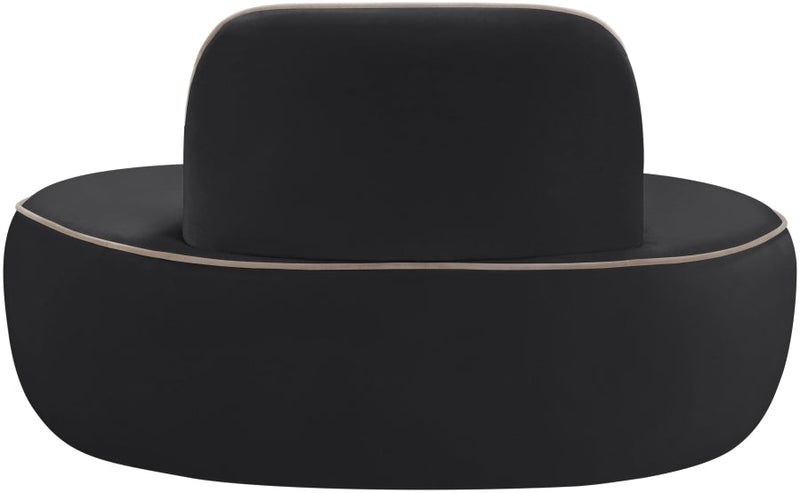 Swerve Velvet Upholstered Chair in Black - 44021Black-C