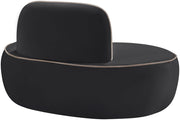 Swerve Velvet Upholstered Chair in Black - 44021Black-C