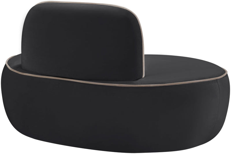 Swerve Velvet Upholstered Chair in Black - 44021Black-C