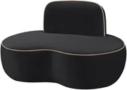Swerve Velvet Upholstered Chair in Black - 44021Black-C