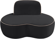 Swerve Velvet Upholstered Chair in Black - 44021Black-C