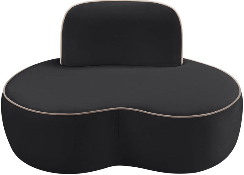 Swerve Velvet Upholstered Chair in Black - 44021Black-C