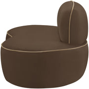 Swerve Velvet Upholstered Chair in Brown - 44021Brown-C