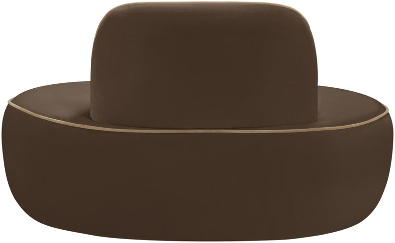 Swerve Velvet Upholstered Chair in Brown - 44021Brown-C
