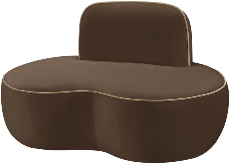 Swerve Velvet Upholstered Chair in Brown - 44021Brown-C