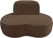 Swerve Velvet Upholstered Chair in Brown - 44021Brown-C