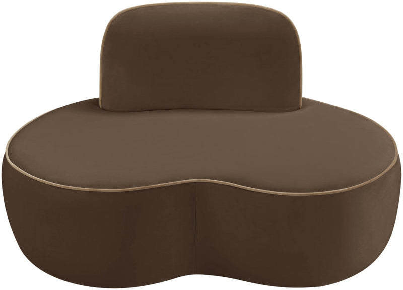 Swerve Velvet Upholstered Chair in Brown - 44021Brown-C
