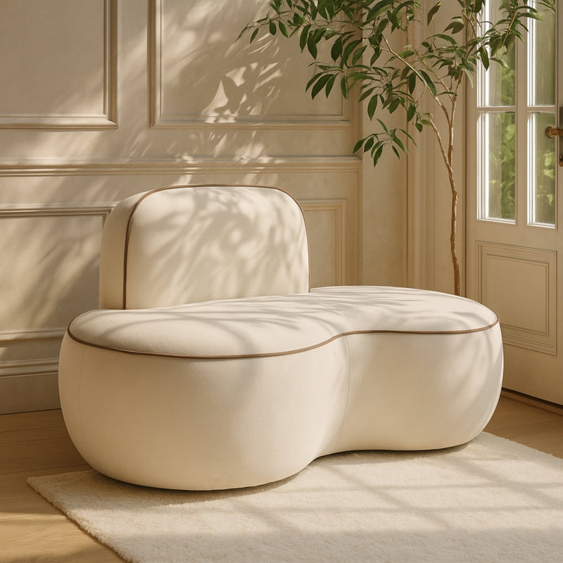 Swerve Velvet Upholstered Chair in Cream - 44021Cream-C