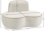 Swerve Velvet Upholstered Chair in Cream - 44021Cream-C