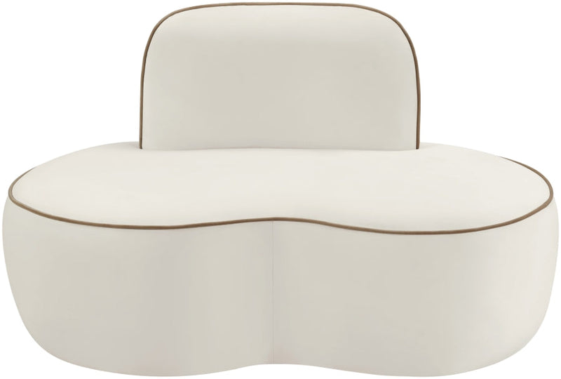 Swerve Velvet Upholstered Chair in Cream - 44021Cream-C