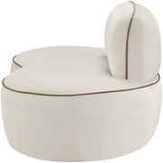 Swerve Velvet Upholstered Chair in Cream - 44021Cream-C