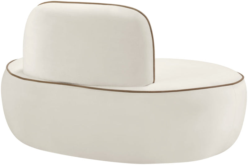 Swerve Velvet Upholstered Chair in Cream - 44021Cream-C
