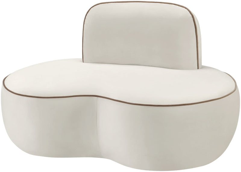 Swerve Velvet Upholstered Chair in Cream - 44021Cream-C