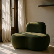 Swerve Velvet Upholstered Chair in Green - 44021Green-C