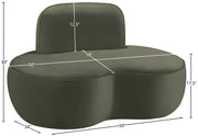 Swerve Velvet Upholstered Chair in Green - 44021Green-C