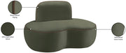 Swerve Velvet Upholstered Chair in Green - 44021Green-C
