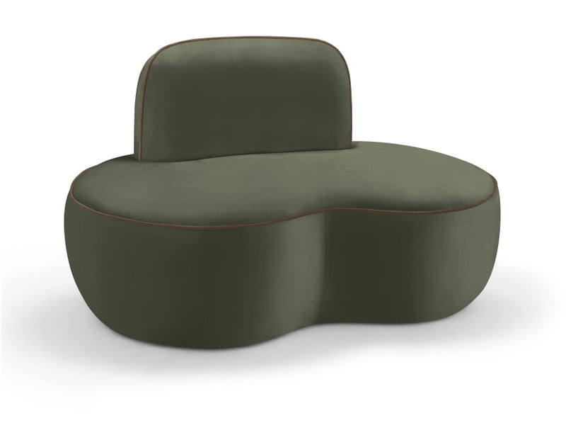 Swerve Velvet Upholstered Chair in Green - 44021Green-C