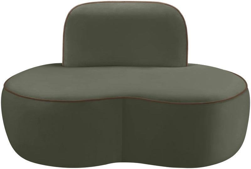 Swerve Velvet Upholstered Chair in Green - 44021Green-C