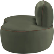 Swerve Velvet Upholstered Chair in Green - 44021Green-C