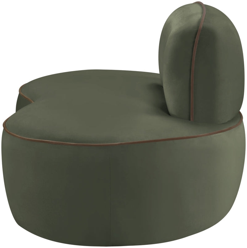 Swerve Velvet Upholstered Chair in Green - 44021Green-C