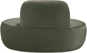 Swerve Velvet Upholstered Chair in Green - 44021Green-C