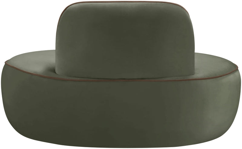 Swerve Velvet Upholstered Chair in Green - 44021Green-C