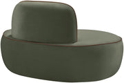 Swerve Velvet Upholstered Chair in Green - 44021Green-C