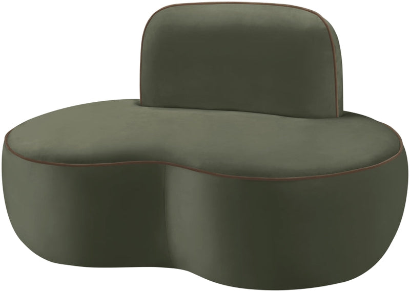 Swerve Velvet Upholstered Chair in Green - 44021Green-C