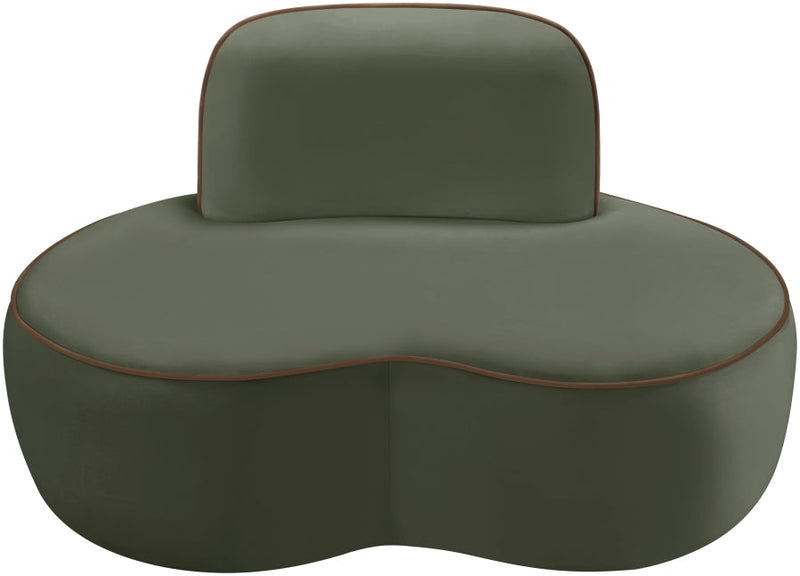 Swerve Velvet Upholstered Chair in Green - 44021Green-C