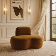 Swerve Velvet Upholstered Chair in Saddle - 44021Saddle-C