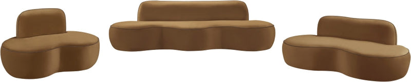 Swerve Velvet Upholstered Chair in Saddle - 44021Saddle-C