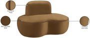 Swerve Velvet Upholstered Chair in Saddle - 44021Saddle-C