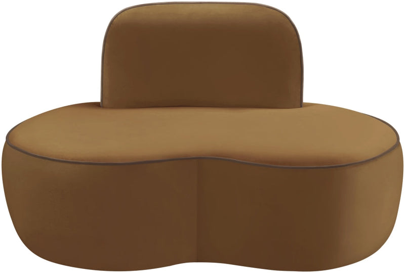 Swerve Velvet Upholstered Chair in Saddle - 44021Saddle-C