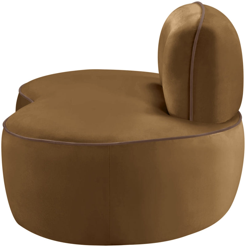 Swerve Velvet Upholstered Chair in Saddle - 44021Saddle-C