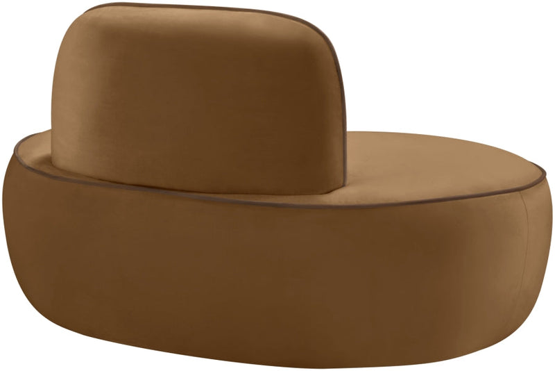 Swerve Velvet Upholstered Chair in Saddle - 44021Saddle-C