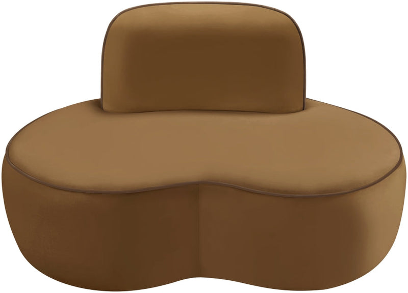 Swerve Velvet Upholstered Chair in Saddle - 44021Saddle-C