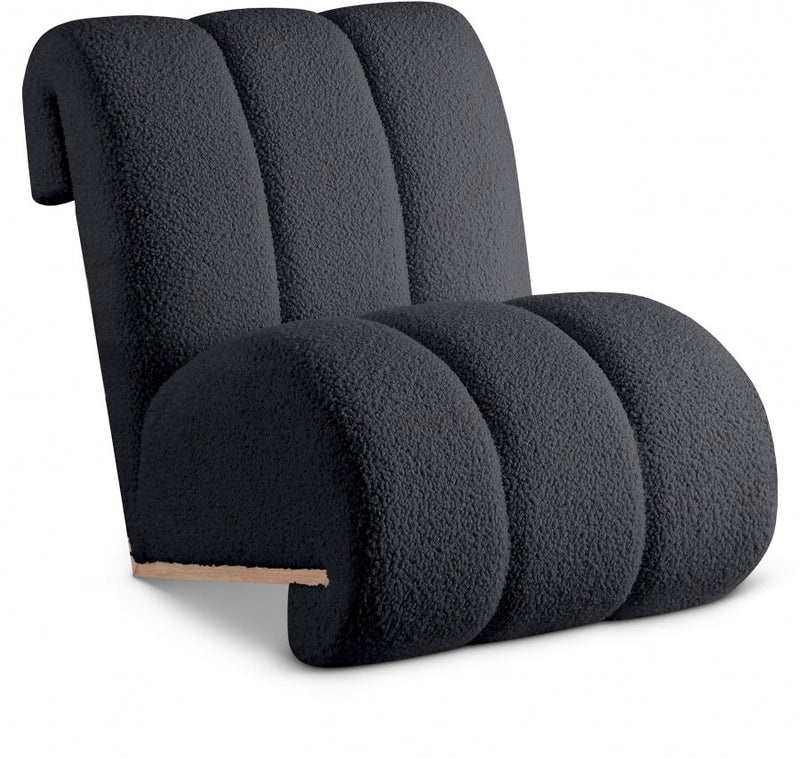 Swoon Faux Sheepskin Upholstered Accent Chair in Black - 571Black