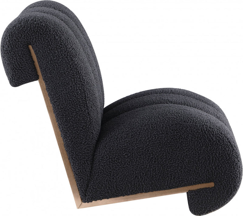 Swoon Faux Sheepskin Upholstered Accent Chair in Black - 571Black