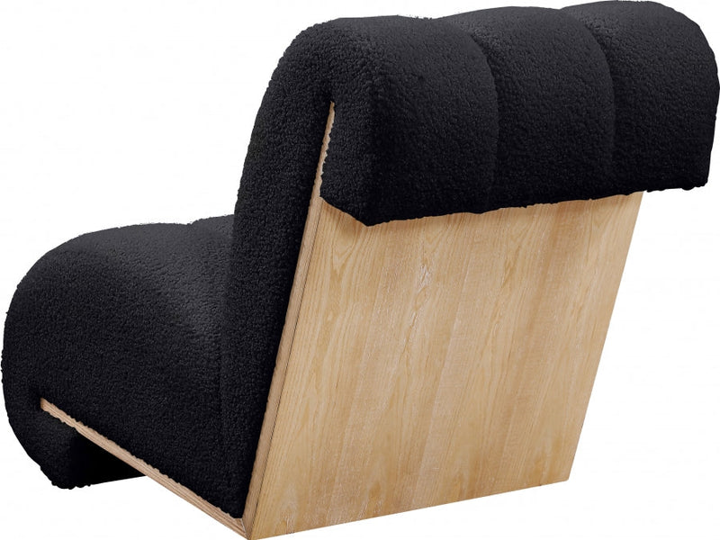 Swoon Faux Sheepskin Upholstered Accent Chair in Black - 571Black