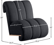 Swoon Faux Sheepskin Upholstered Accent Chair in Black - 571Black